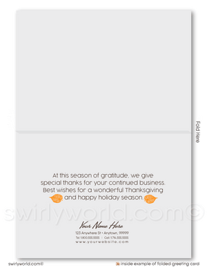 Retro Modern Style Thanksgiving Card: Mid-Century Inspired Design, Personalized Options Available