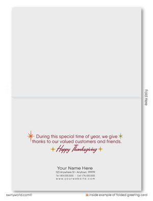 Retro Modern Style Thanksgiving Card Inspired by 1950s-1960s Design