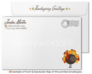 Retro Modern Style Thanksgiving Card Inspired by 1950s-1960s Design