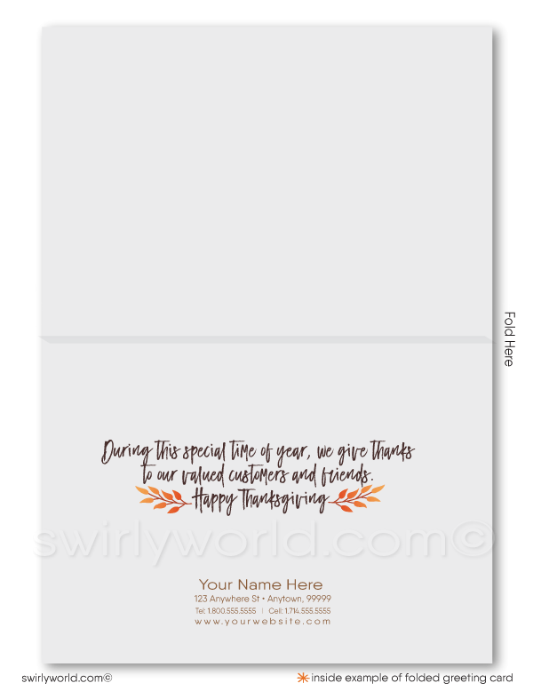 Celebrate Thanksgiving with Swirly World’s Retro Modern Style card, inspired by the iconic 1950s-60s design. Crafted on premium stock, this customizable card captures mid-century charm while honoring Thanksgiving traditions. Personalize with your logo and message to create a lasting impression this season.