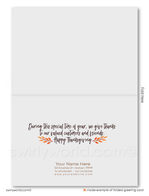 Retro Mid-Century Modern Thanksgiving Card: 1950s-1960s Inspired Design, Customizable Options Available