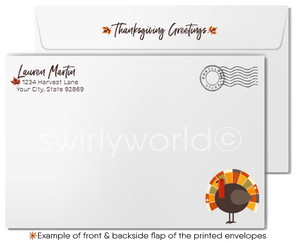 Retro Mid-Century Modern Thanksgiving Card: 1950s-1960s Inspired Design, Customizable Options Available