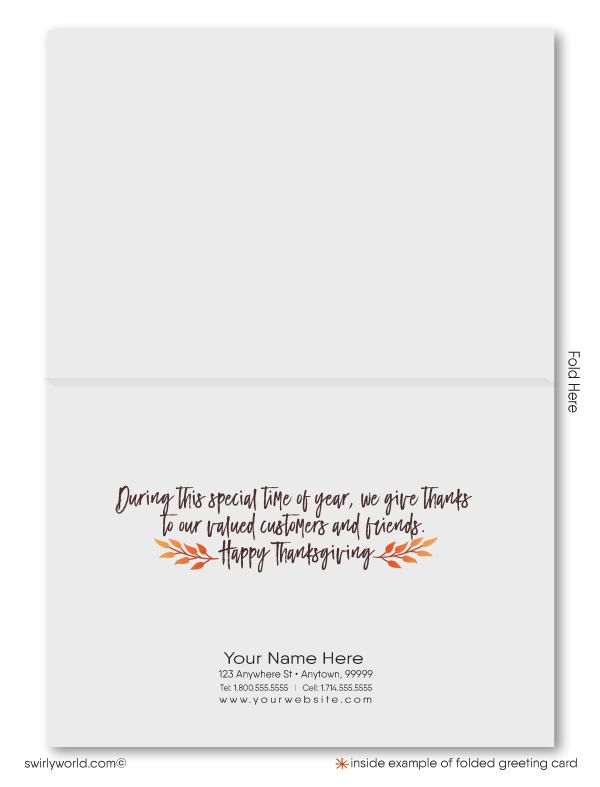 Elevate your Thanksgiving greetings with a retro modern card featuring an abstract landscape of geometric trees in vibrant fall hues. Personalize the message and envelopes for a unique touch. Crafted on premium card stock, this distinctive card makes a lasting impression, perfect for strengthening business relationships.