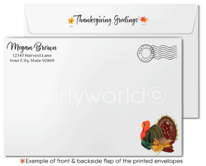 Traditional Watercolor Professional Company Business Happy Thanksgiving Cards for Customers