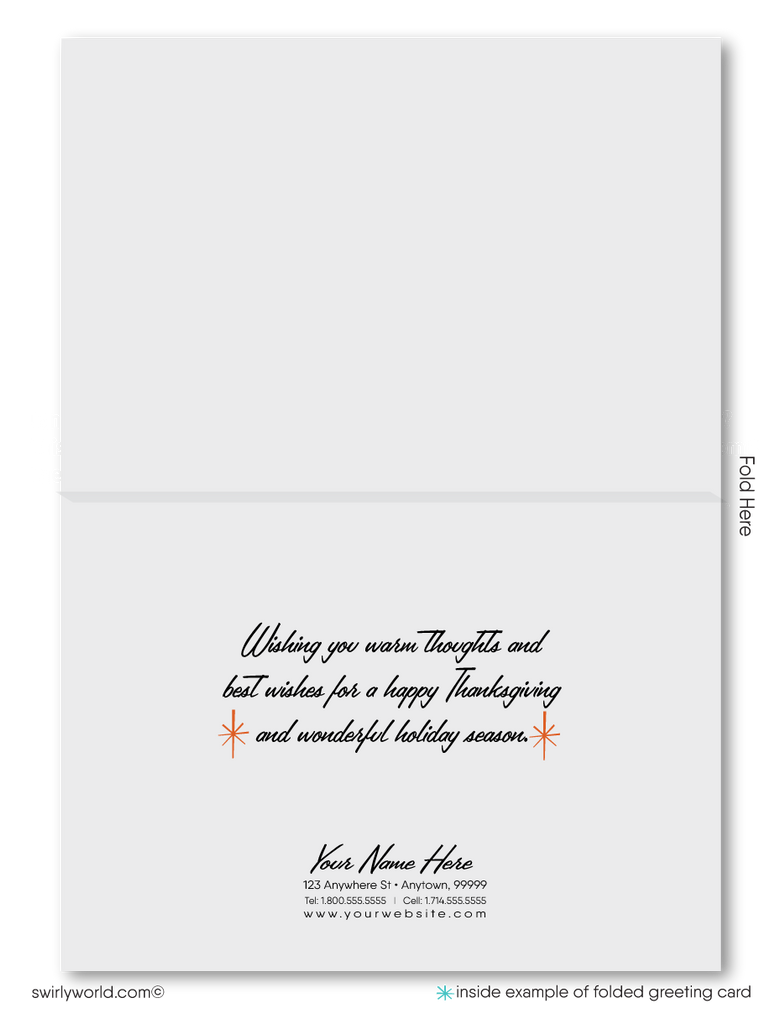 Atomic Retro Mid-Century Modern Happy Thanksgiving Cards
