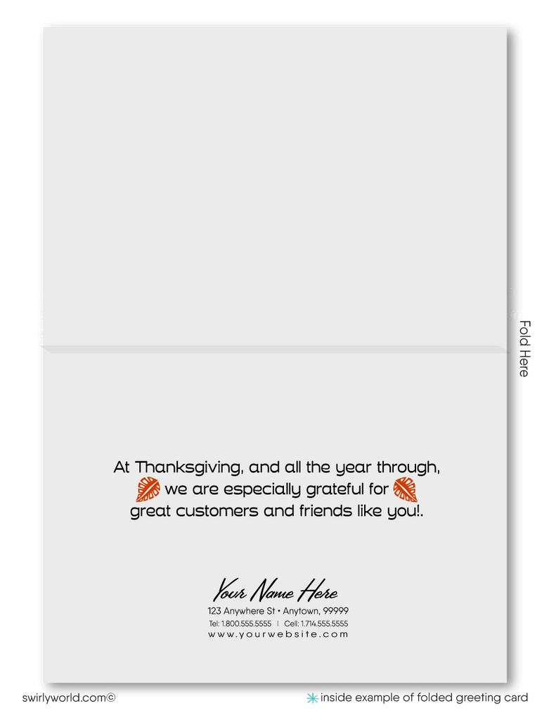 Retro Atomic Mid-Century Thanksgiving Greeting Card with Fall Leaves and Red Robin