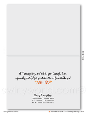 Fall Autumn Business Marketing Professional Realtor Happy Thanksgiving Cards for Client