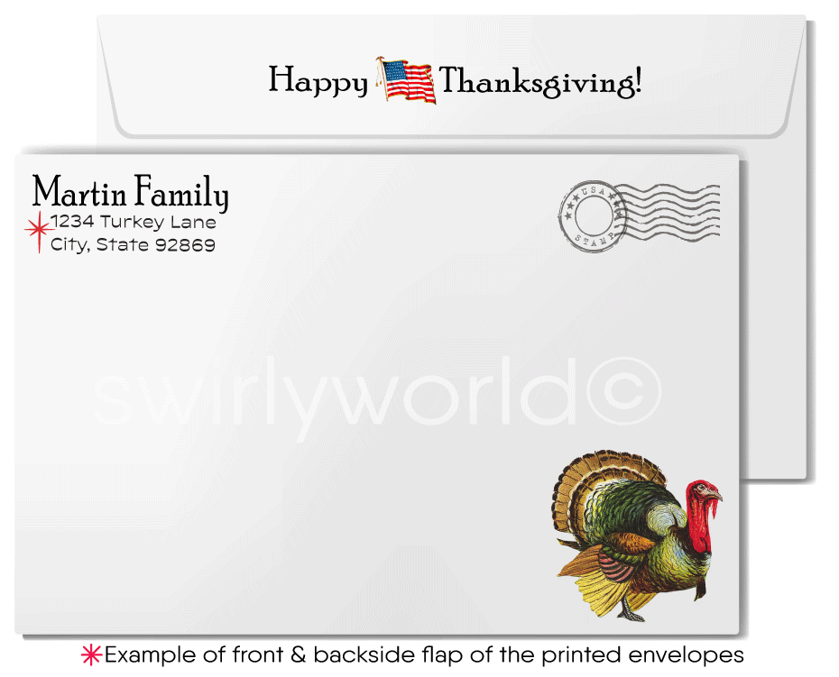 1920s-1930s Art Deco Vintage Victorian Happy Thanksgiving Greeting Cards