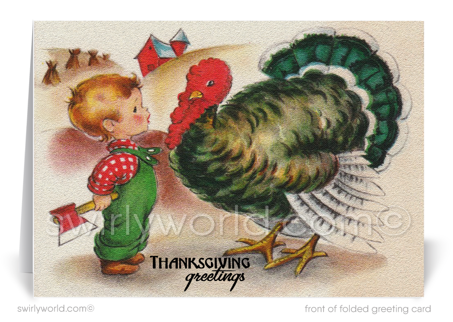 1920's 1930's Art Deco Vintage Happy Thanksgiving Greeting Cards