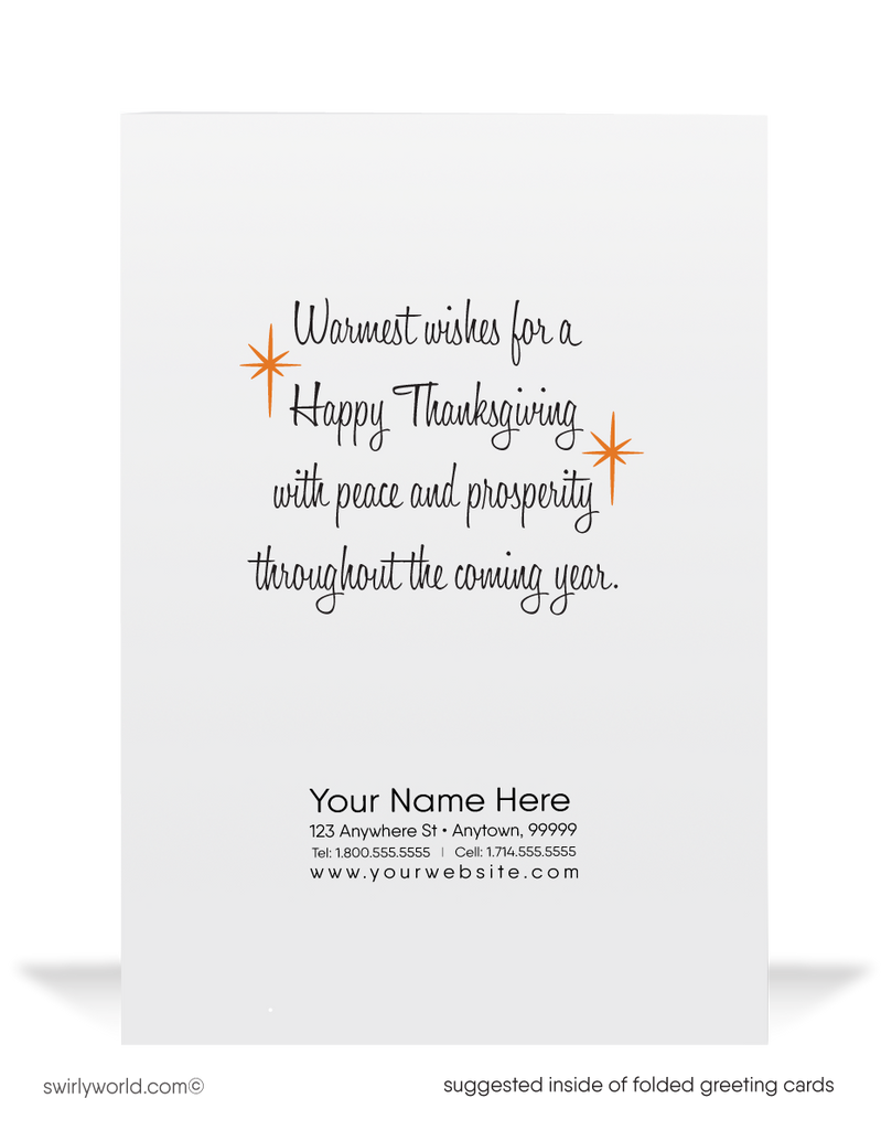 Vintage Mid-Century Modern Retro 1950's Thanksgiving Cards