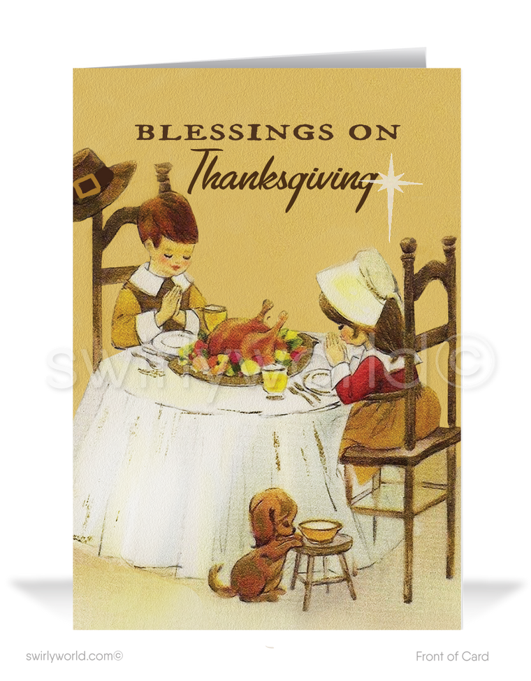 1950s Vintage Retro Religious Thanksgiving Greeting Cards