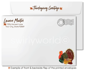 Serene Fall Forest Thanksgiving Greeting Card with Sunlit Autumn Scene