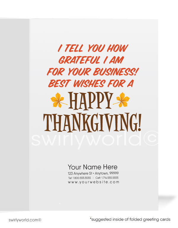 Witty Turkey with Axe: Hilarious Thanksgiving Cards for Your Valued Business Customers
