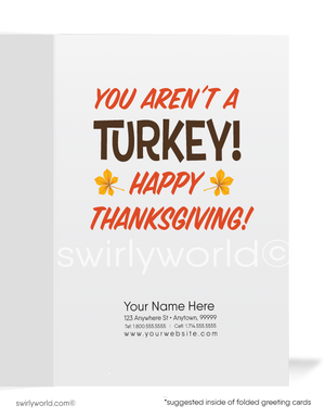 Funny Thanksgiving Card – Cartoon Turkey with "Relax, Eat, Drink and Be Glad" Humor