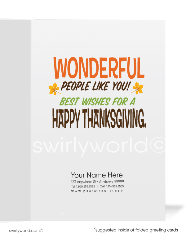 Discover Our Funny Turkey Happy Thanksgiving Greeting Cards for Business Customers
