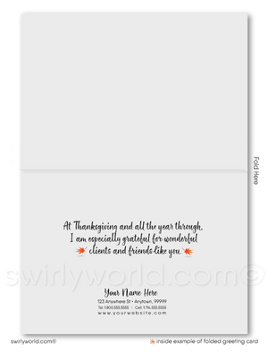 Digital Fall Autumn Season Realtor Happy Thanksgiving Greeting Cards for Clients