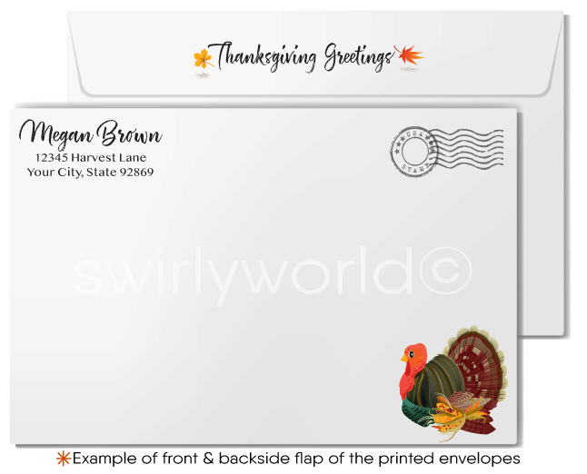 Cute Fall Autumn Season Realtor Happy Thanksgiving Greeting Cards for Clients