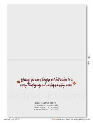 Digital Realtor® Sign Post Autumn Foliage Thanksgiving Greeting Cards for Clients