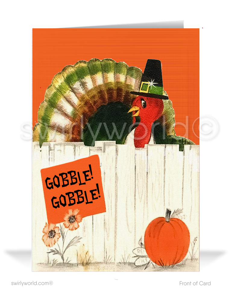 1950s Vintage Retro Mid-Century Modern Turkey Thanksgiving Cards
