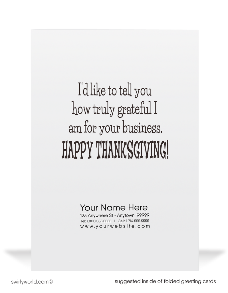 1950s Retro Mid-Century Thanksgiving Card with Cheeky Turkey and Pilgrim Hat