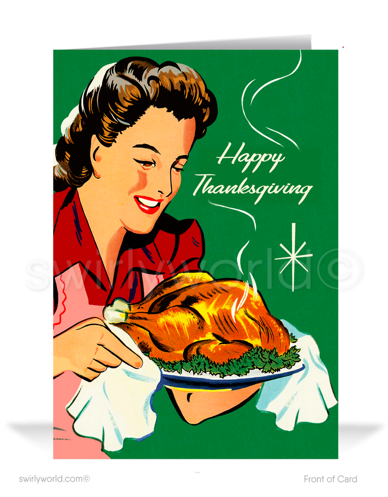 1950s Vintage Retro Mid-Century Modern Thanksgiving Greeting Cards