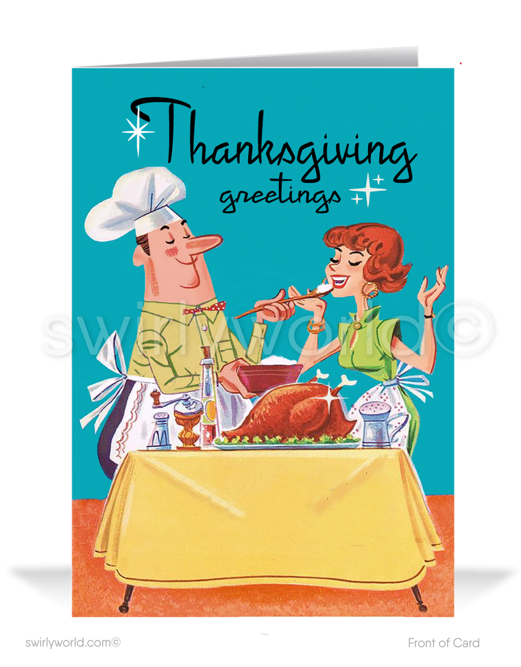 vintage 1950's happy Thanksgiving greeting cards