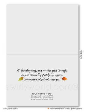 Whimsical Thanksgiving Autumn Foliage Greeting Card with Vibrant Autumn Leaves