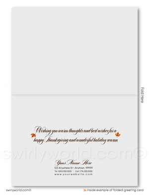 Digital Fall Autumn Business Marketing Realtor® Happy Thanksgiving Cards for Clients