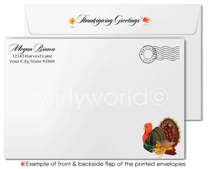 Customizable Thanksgiving Greeting Card with Vintage Yellow Craftsman Home and Fall Foliage