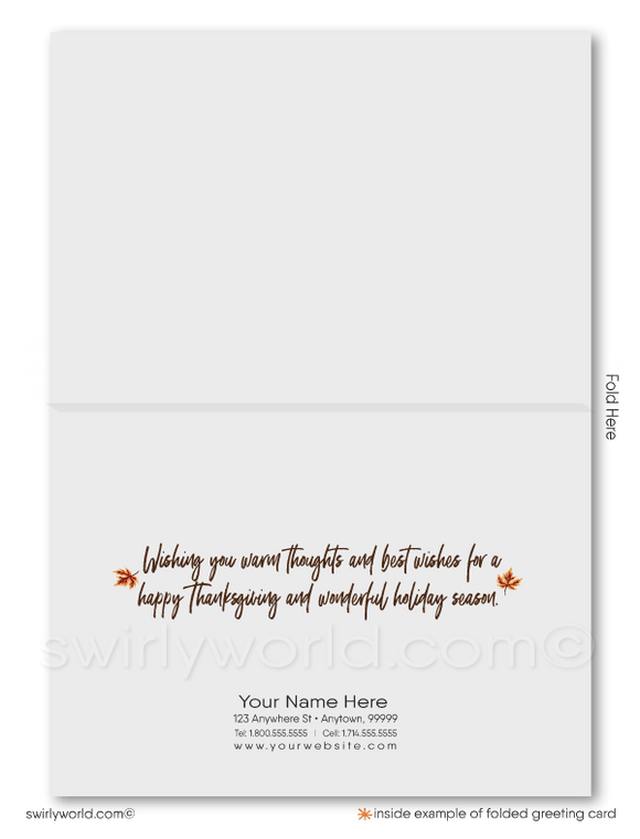 Beautiful Fall Autumn Marketing Happy Thanksgiving Cards for Professional Women Realtors.