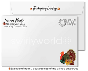 Digital Download Festive Fall Autumn Woman Realtor® Thanksgiving Cards for Clients