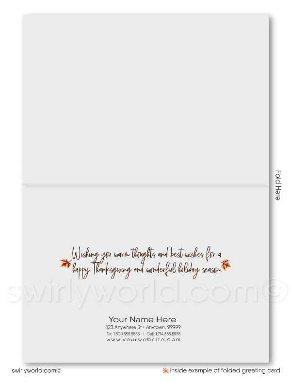 Whimsical Thanksgiving Greeting Card with Fall Landscape and Quaint House