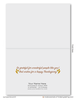 Mid-Century Modern Thanksgiving Greeting Card with Retro Turkey and Typography