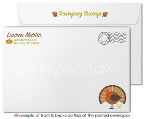 Mid-Century Modern Thanksgiving Greeting Card with Retro Turkey and Typography