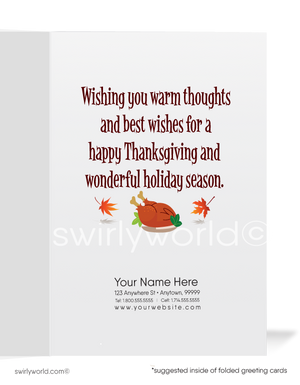 Thanksgiving Greeting Card with Scarecrow: "Happy Thanksgiving" Personalized Options Available
