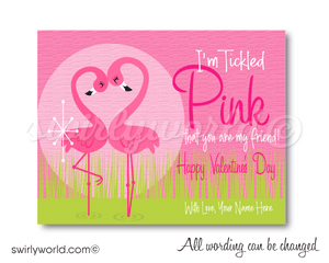 Palm Springs Retro Mod Pink Flamingos Valentine's Day Digital Printable Download
