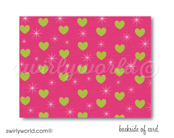 Palm Springs Retro Mod Pink Flamingos Valentine's Day Digital Printable Download