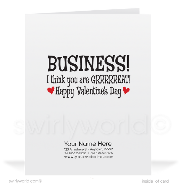 Charming 1940s-1950s Vintage-Inspired Valentine's Day Cards: Cute Tiger with Hearts