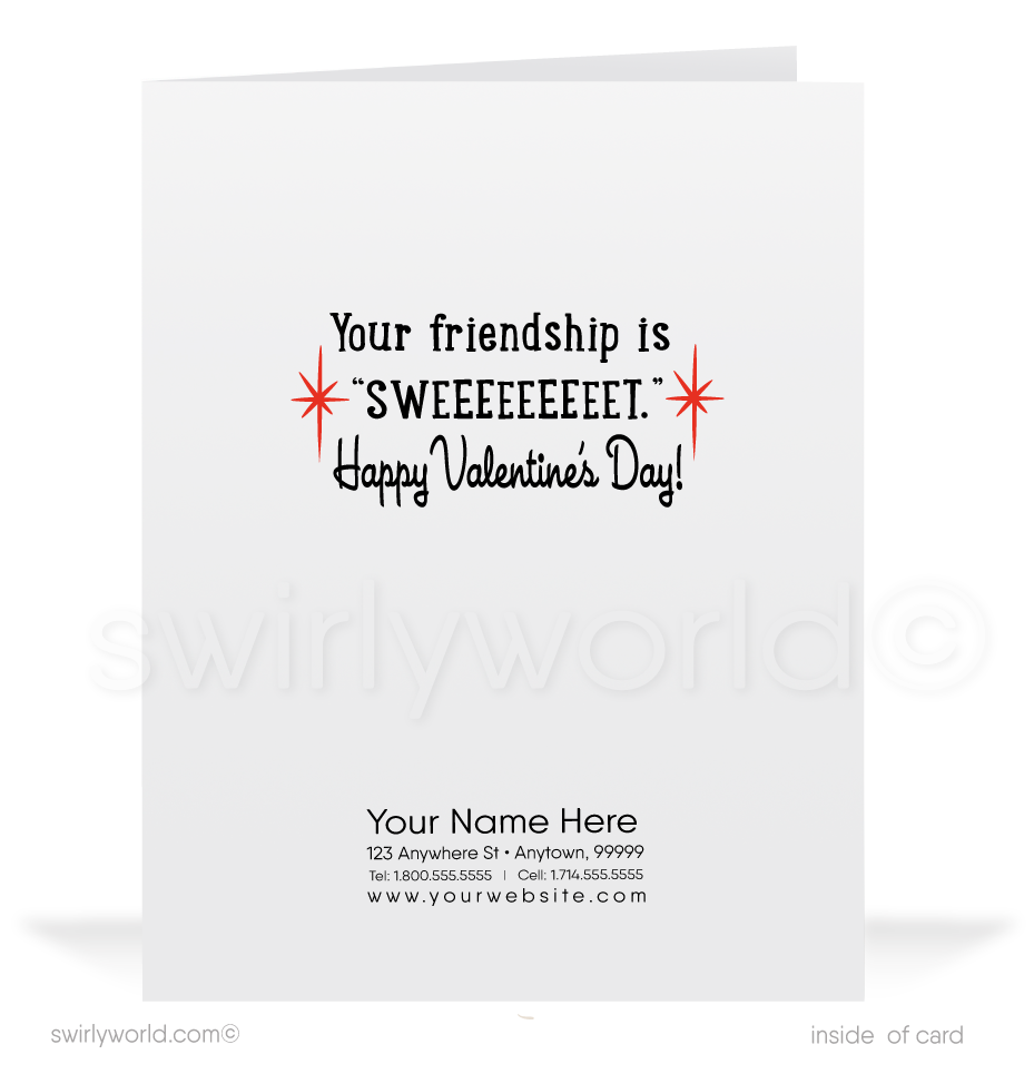 1950's Vintage Retro Mid-Century Happy Valentine's Day Cards