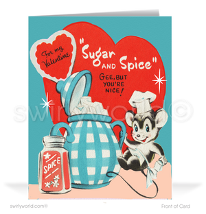 1950's Vintage Retro Mid-Century Happy Valentine's Day Cards