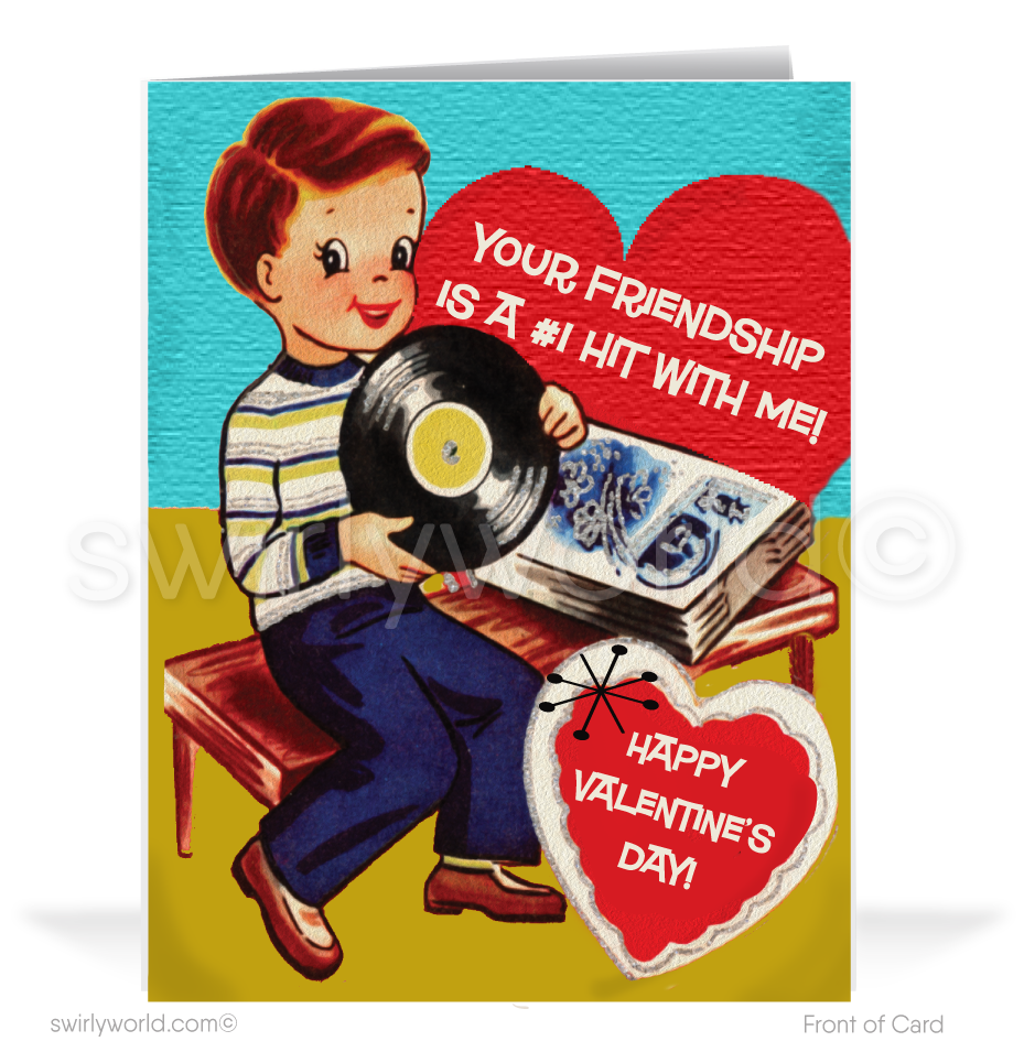 1950's Vintage Mid-Century Retro Happy Valentine's Day Cards