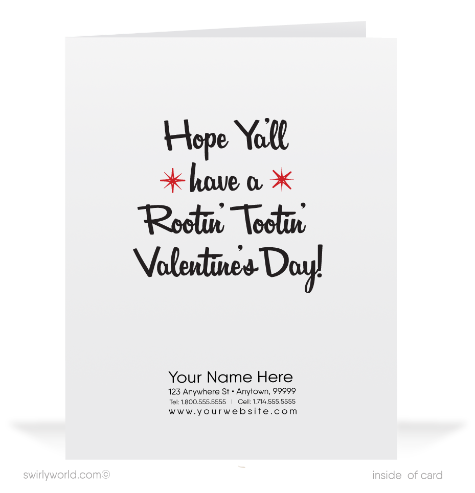 Charming 1940s-1950s Vintage-Inspired Valentine's Day Cards: Retro Cowboy on Horse
