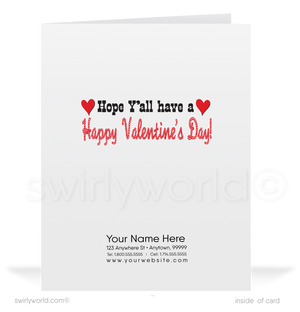 Charming 1940s-1950s Vintage-Inspired Valentine's Day Cards: Retro Singing Cowboy with Hearts