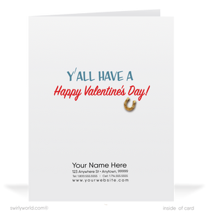 Charming 1940s-1950s Vintage-Inspired Valentine's Day Cards: Retro Western Cowboy with Hearts