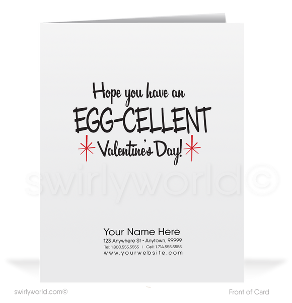 1950's Vintage Mid-Century Modern Rooster Valentine's Day Cards