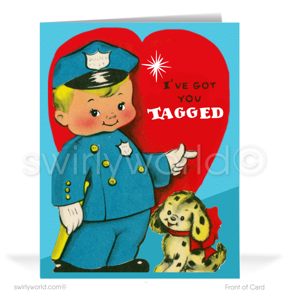 Charming 1940s-1950s Vintage-Inspired Valentine's Day Cards: Mailman With Dog