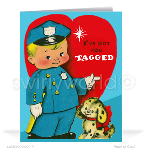 Charming 1940s-1950s Vintage-Inspired Valentine's Day Cards: Mailman With Dog