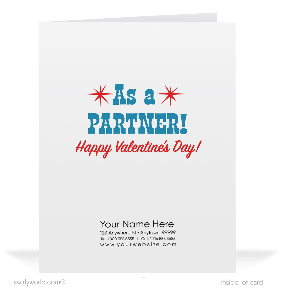 Digital 1950s Vintage Retro Kitsch Mid-Century Cowboy Valentine's Day Cards