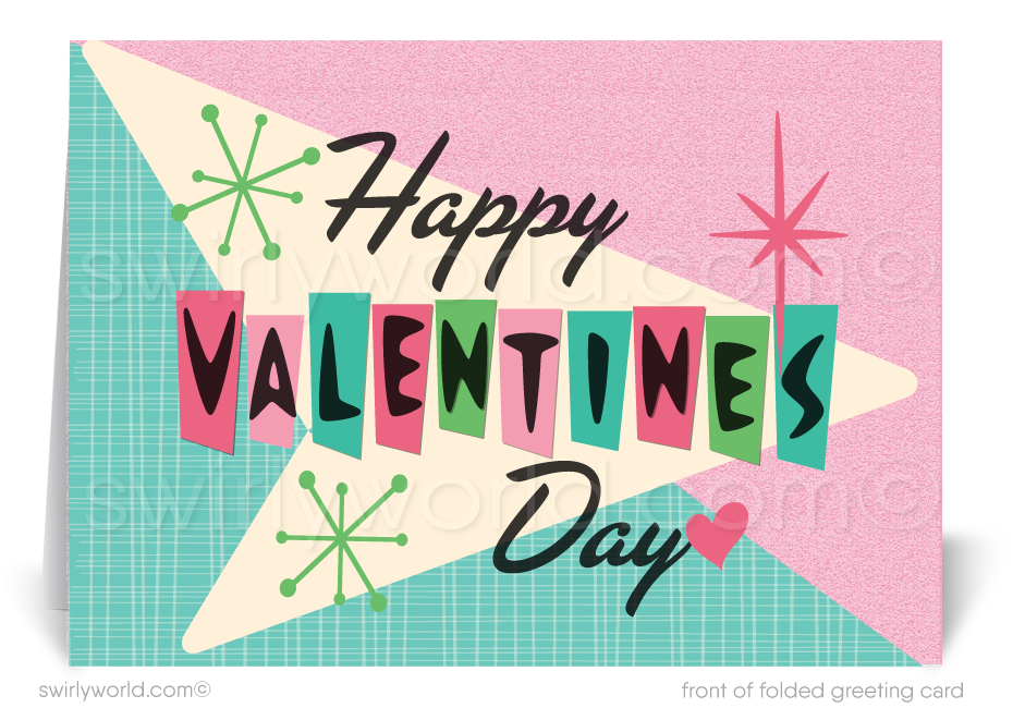 Cool Retro Mid-Century Modern Valentine's Day Cards for Business