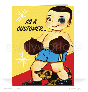 Charming 1940s-1950s Vintage-Inspired Valentine's Day Cards: Retro Boxer